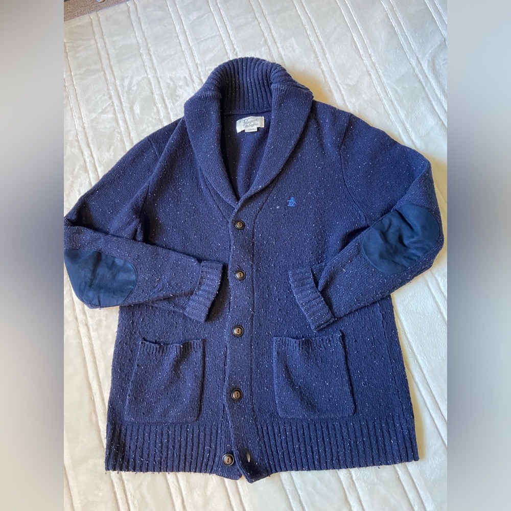 Original Penguin Navy Cardigan - Medium